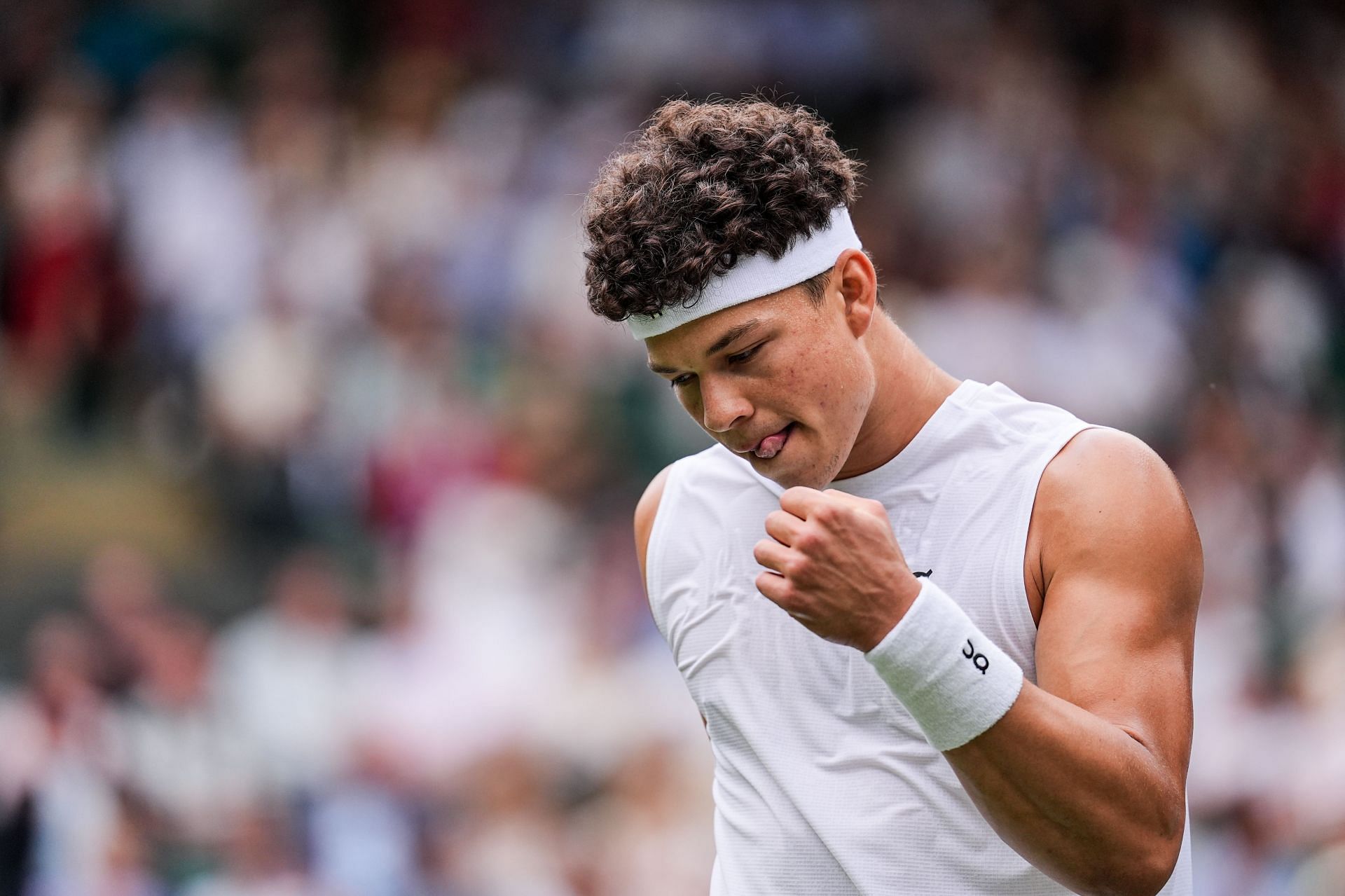 Shelton celebrates a point at The Championships - Wimbledon 2025 - Source: Getty